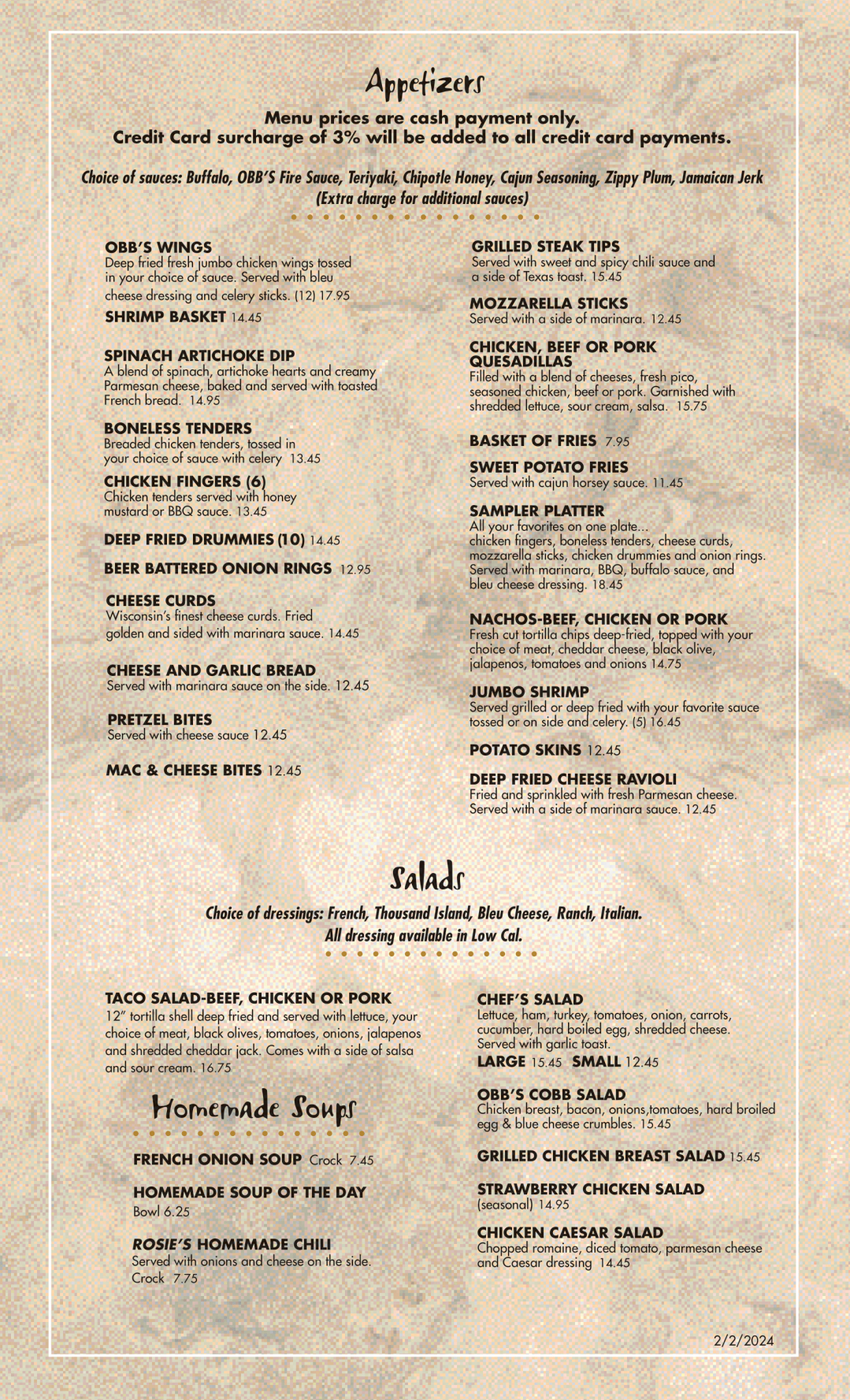 Lunch & Dinner Menu Page 2